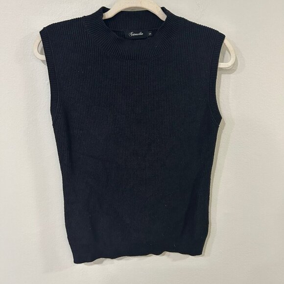 NWOT Caracilia Knit Sleeveless Black Crewneck Sweater Women’s Size Small - Picture 1 of 4